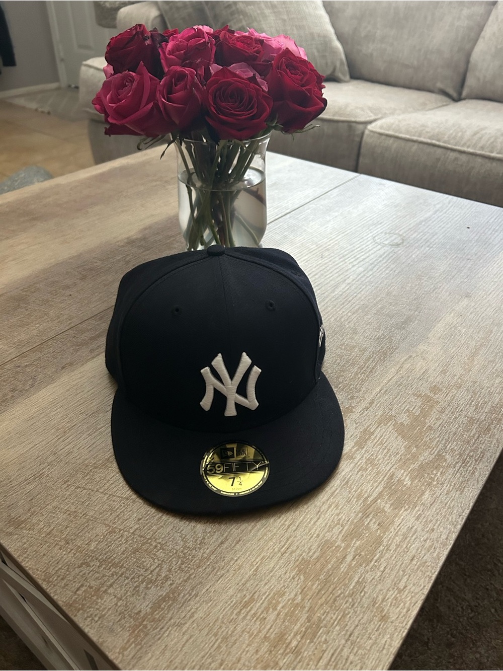 New Era Black New York Yankees Fitted Cap with White Logo